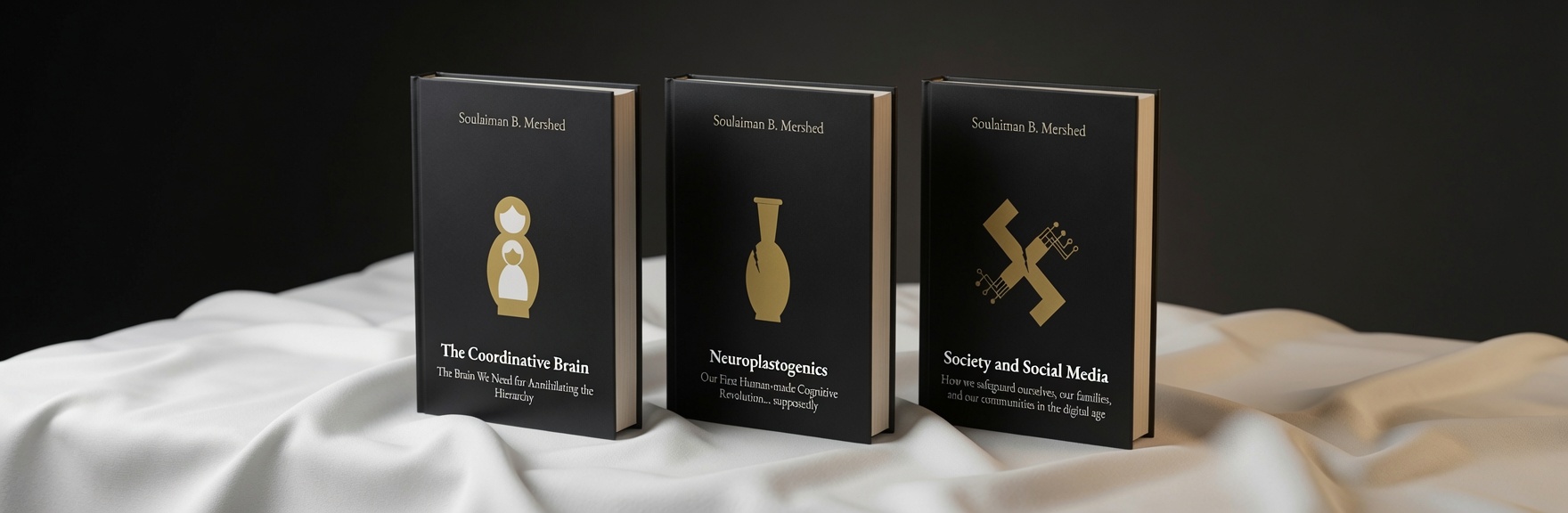 Three volumes of The Trilogy of Mind displayed together